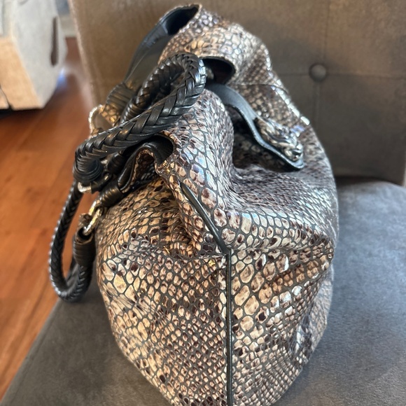 Vintage Brighton Snakeskin Leather Print Shoulder Handbag - Picture 5 of 8